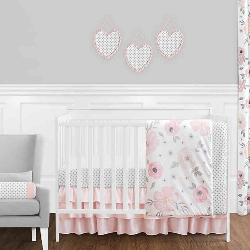 NWT watercolor floral baby bedding set 11 pc - Picture 1 of 8